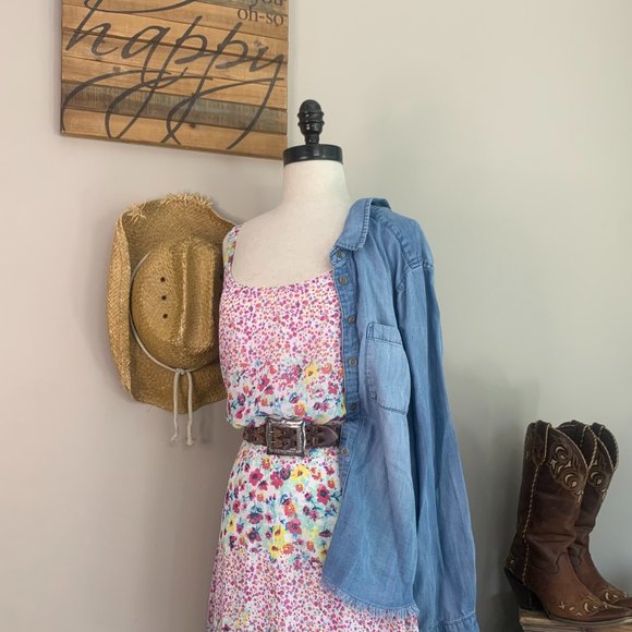 BeBop Multi Colored Floral‎ Strap Dress Coastal Cowgirl - Picture 3 of 11